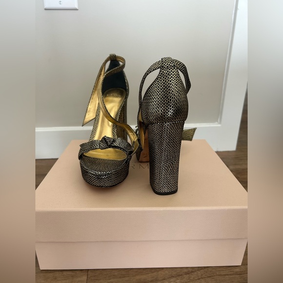 ALEXANDRE BIRMAN Mabeleh Metallic Leather Platform Sandals size 37.5 / 7.5 - Picture 4 of 6